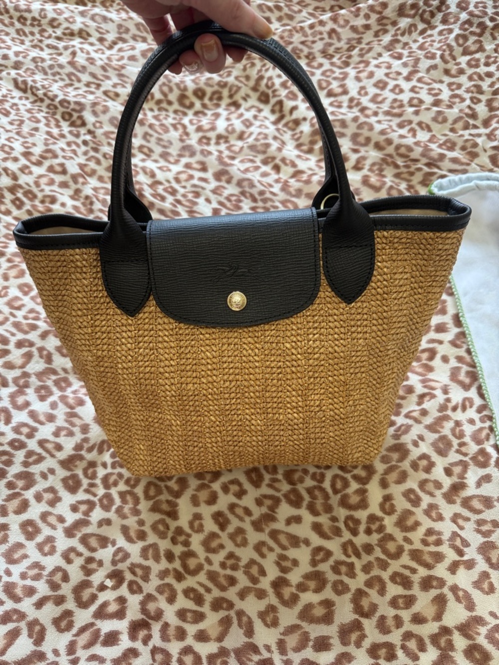 Longchamp Le Pliage straw bag